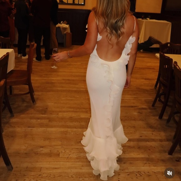 Revolve DELFI White Ruffle-Detail Midi Dress - Picture 3 of 4